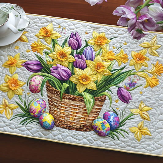 Spring Basket Beauty Quilted Table Runner NCU0PT5154