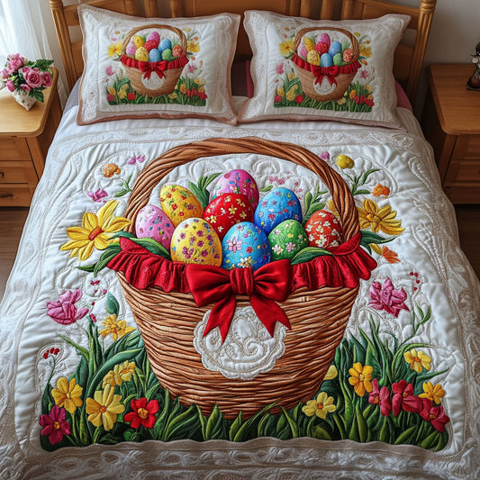 Spring Basket Bliss 3-Piece Quilted Bedding Set NCU0NT2905