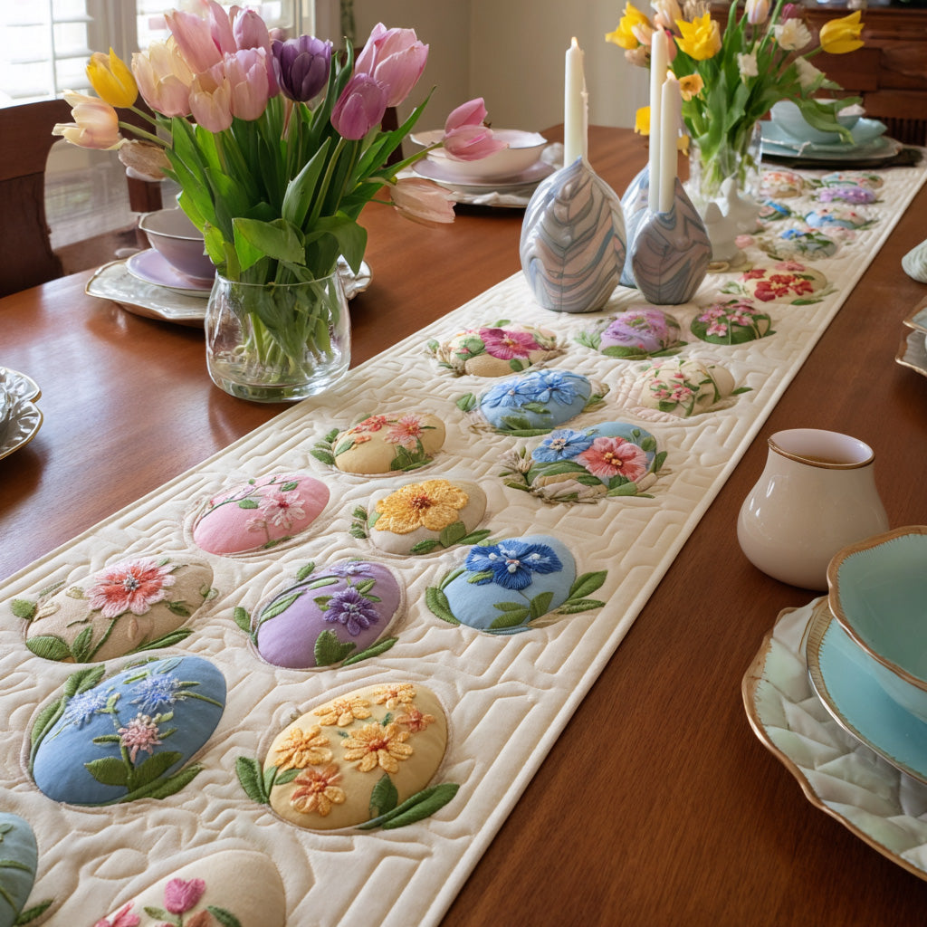 Spring Basket Quilted Table Runner NCU0VL3197