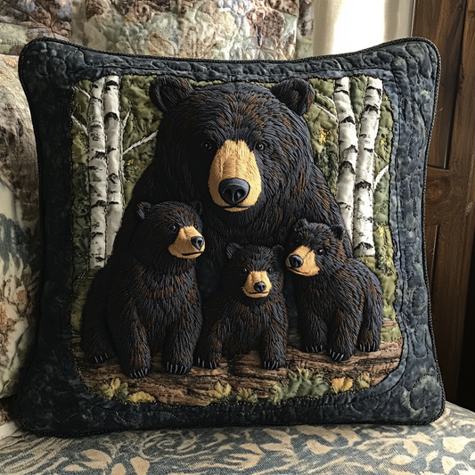 Spring Bear Family Quilted Pillow Case NCU0DV4890