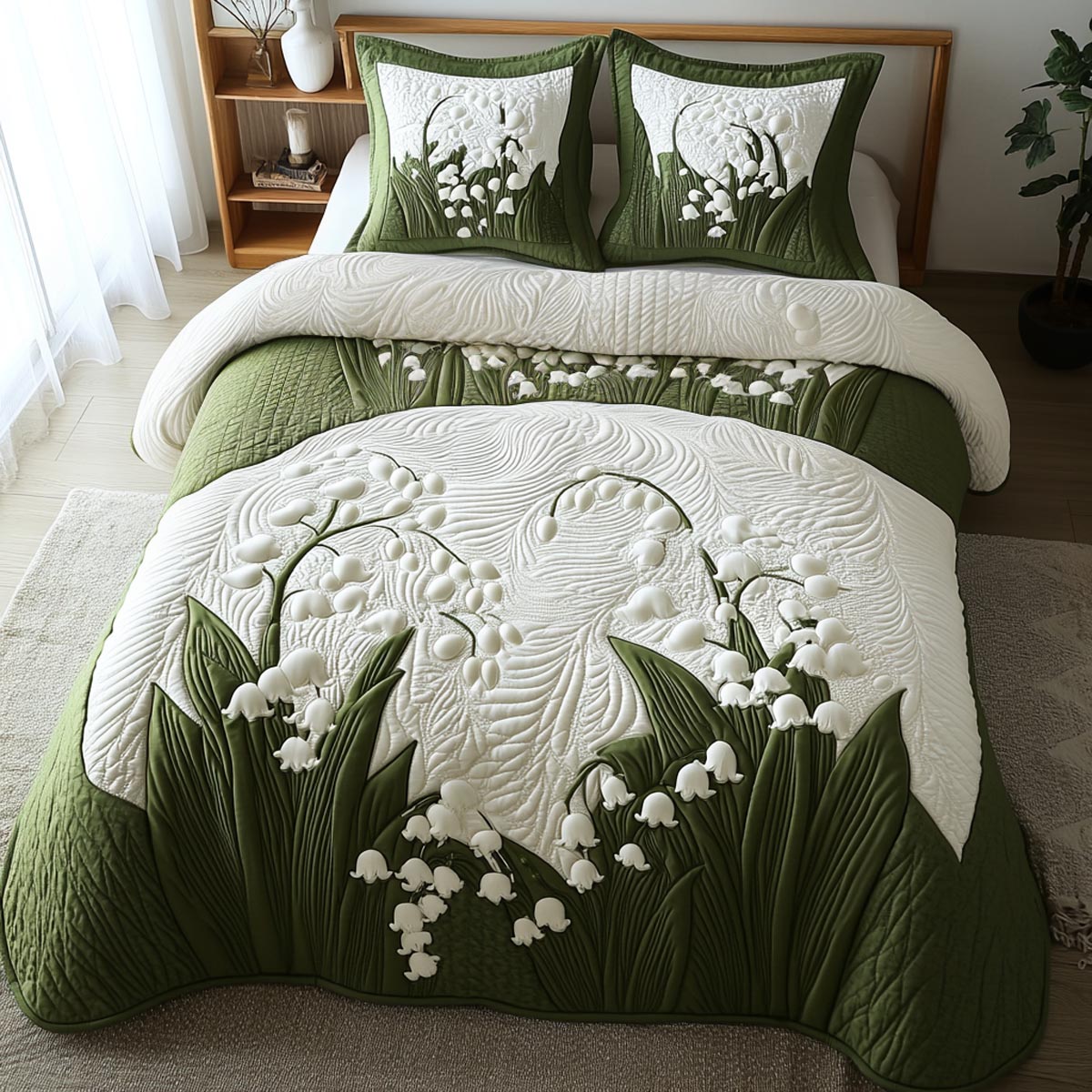 Spring Bells 3-Piece Quilted Bedding Set NCU0DV9103