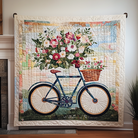 Spring Bicycle Art Quilt Hanging NCU0TL1004