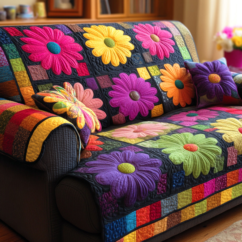 Spring Bloom Charm Quilted Sofa Cover NCU0TD998 – Vantique