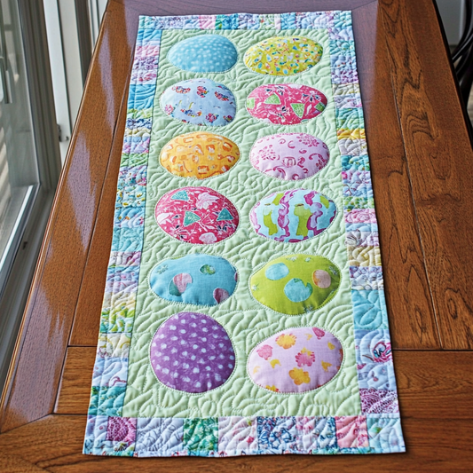 Spring Bloom Eggs Quilted Table Runner NCU0DK5662