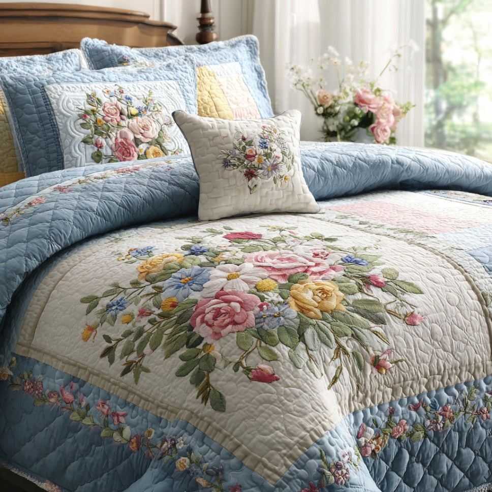 Spring Blossom 3-Piece Quilted Bedding Set NCU0DV9333