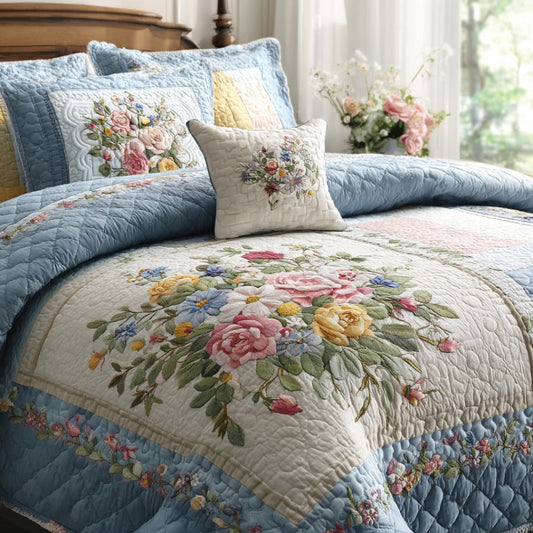 Spring Blossom 3-Piece Quilted Bedding Set NCU0DV9333