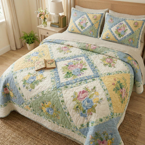 Spring Blossom 3-Piece Quilted Bedding Set NCU0TD2519