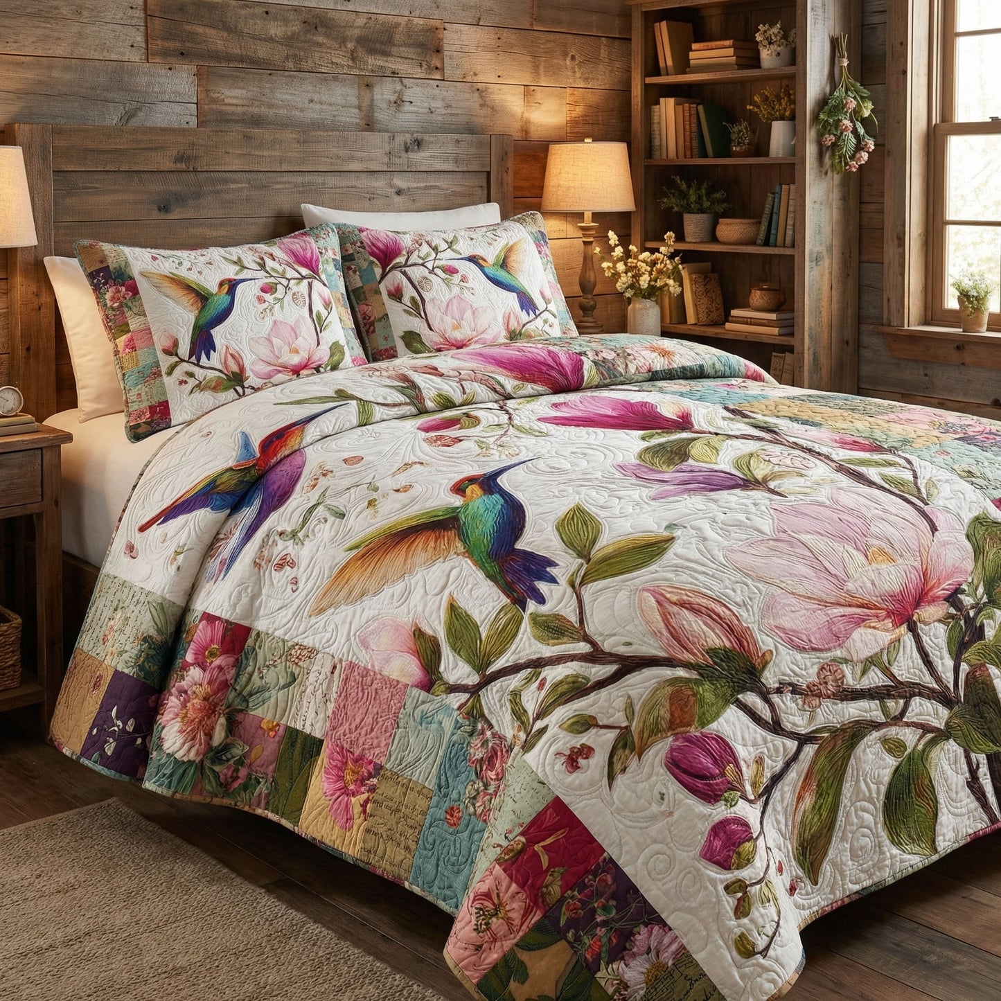 Spring Blossom Haven 3-Piece Quilted Bedding Set NCU0PT11530
