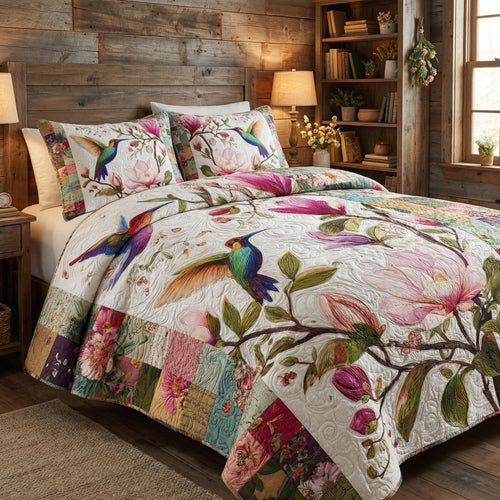 Spring Blossom Haven 3-Piece Quilted Bedding Set NCU0PT11530