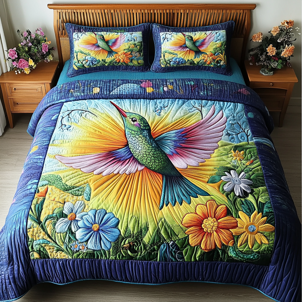 Spring Breeze 3-Piece Quilted Bedding Set NCU0VL2153