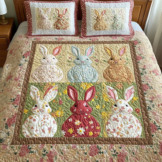 Spring Bunny Bliss 3-Piece Quilted Bedding Set NCU0NT3427