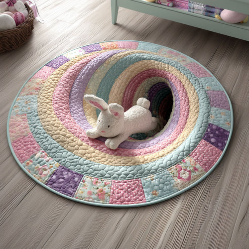 Spring Bunny Escape Quilted Round Mat NCU0PT11501