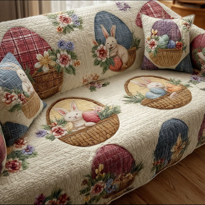 Spring Bunny Garden Quilted Sofa Cover NCU0PT11422