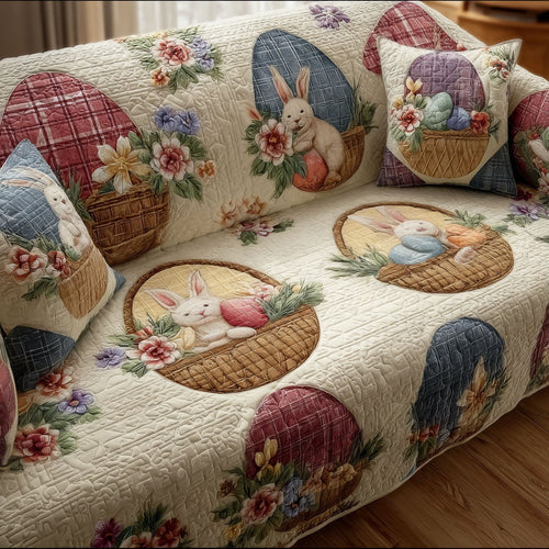 Spring Bunny Garden Quilted Sofa Cover NCU0PT11422