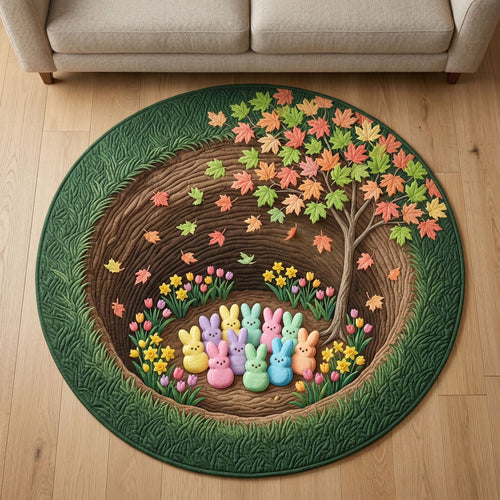 Spring Bunny Hollow Quilted Round mat NCU0NT12461