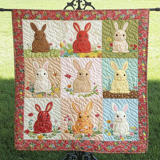 Spring Bunny Patch Quilted Blanket NCU0NT3411