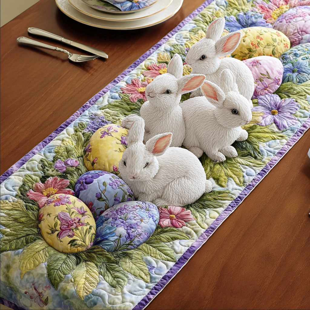 Spring Bunny Quilted Table Runner NCU0TD2272