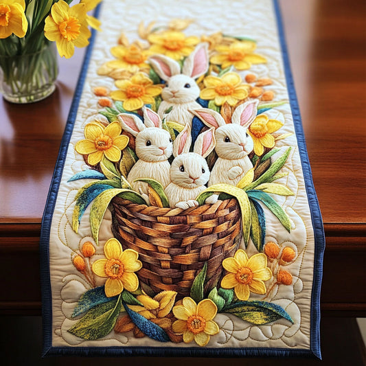Spring Daffodil Bunnies Quilted Table Runner NCU0NT5062