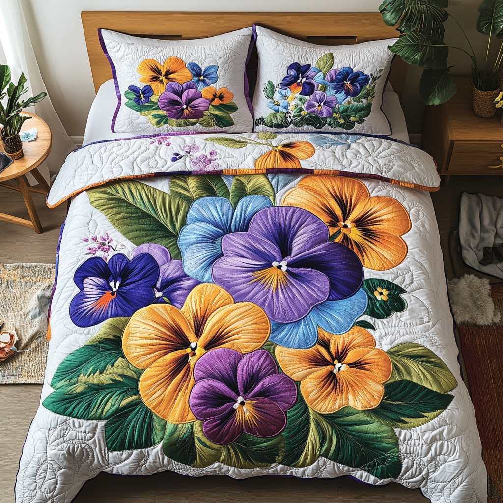 Spring Essence 3-Piece Quilted Bedding Set NCU0DK6695