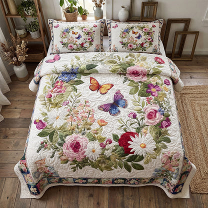 Spring Floral Escape 3-Piece Quilted Bedding Set NCU0PT11531
