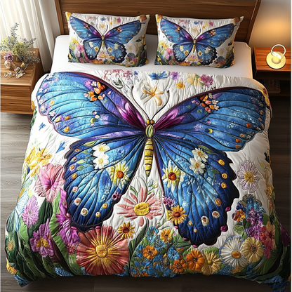 Spring Flutter 3-Piece Quilted Bedding Set NCU0VL2237