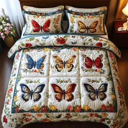 Spring Flutter 3-Piece Quilted Bedding Set NCU0DV3199