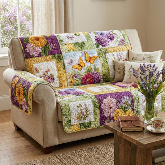 Spring Flutter Quilted Sofa Cover NCU0TD2530