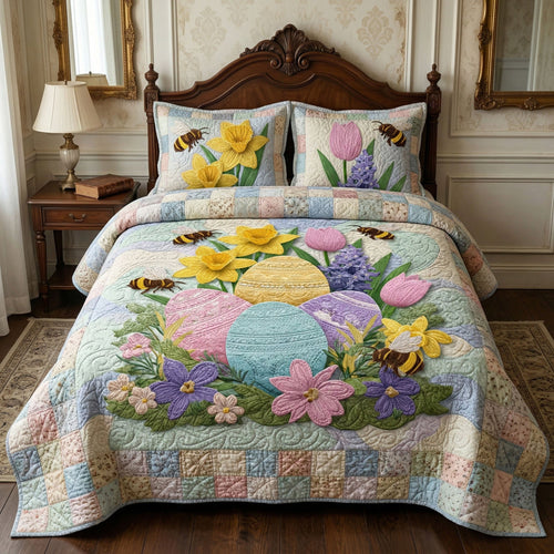 Spring Garden 3-Piece Quilted Bedding Set NCU0NT12409