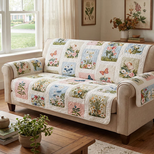 Spring Garden Harmony Quilted Sofa Cover NCU0PT11517
