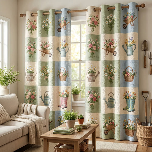 Spring Garden Quilted Curtains NCU0TV1766