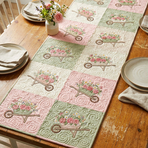 Spring Garden Quilted Table Runner NCU0TV1780