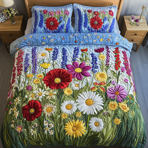 Spring Glory 3-Piece Quilted Bedding Set NCU0VH5611
