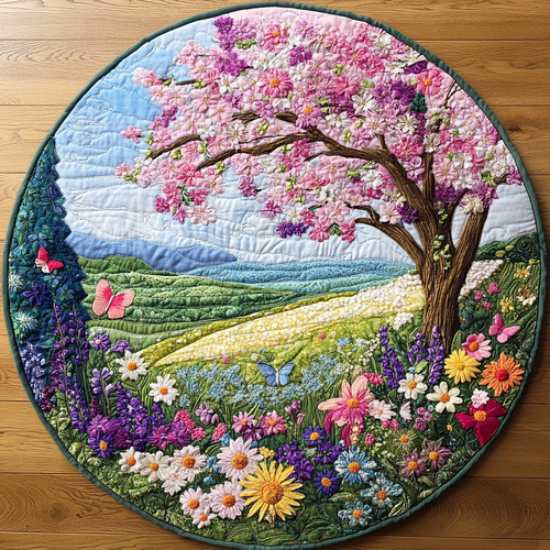 Spring Harmony Quilted Round Mat NCU0VL1351
