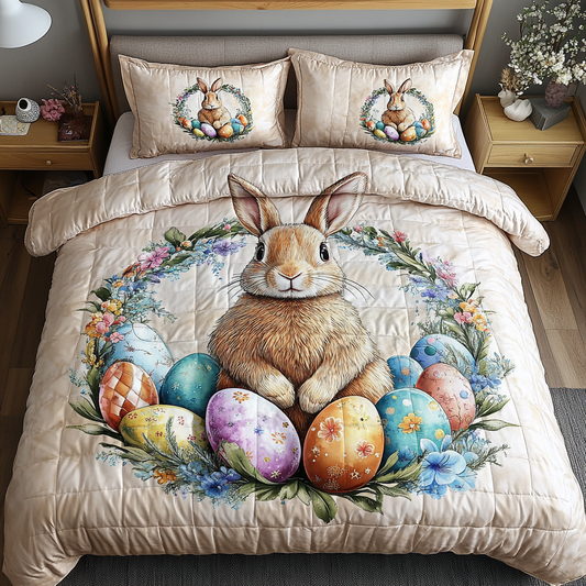Spring Hopper 3-Piece Quilted Bedding Set NCU0DK5213
