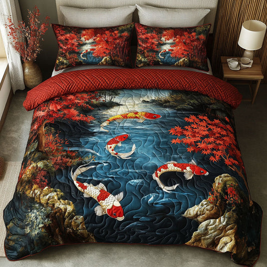 Spring Koi 3-Piece Quilted Bedding Set NCU0NT6397