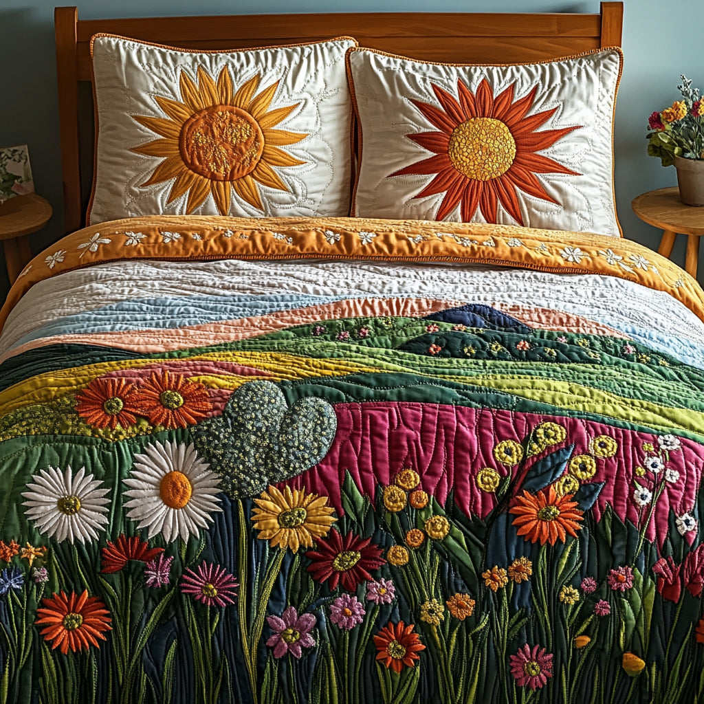 Spring Meadow 3-Piece Quilted Bedding Set NCU0DV9015