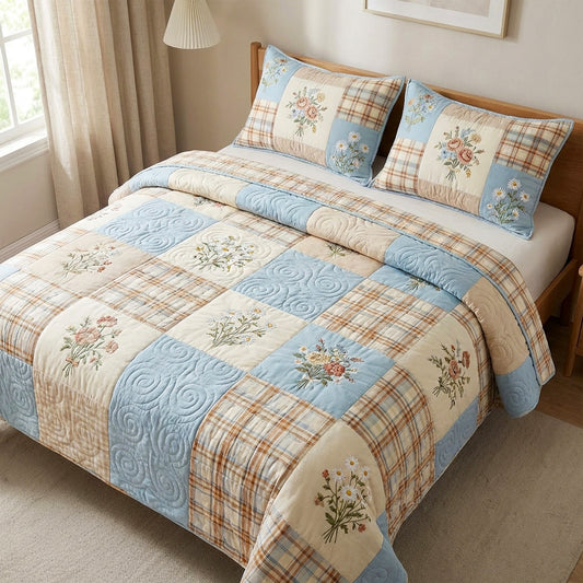 Spring Meadow 3-Piece Quilted Bedding Set NCU0TV1819