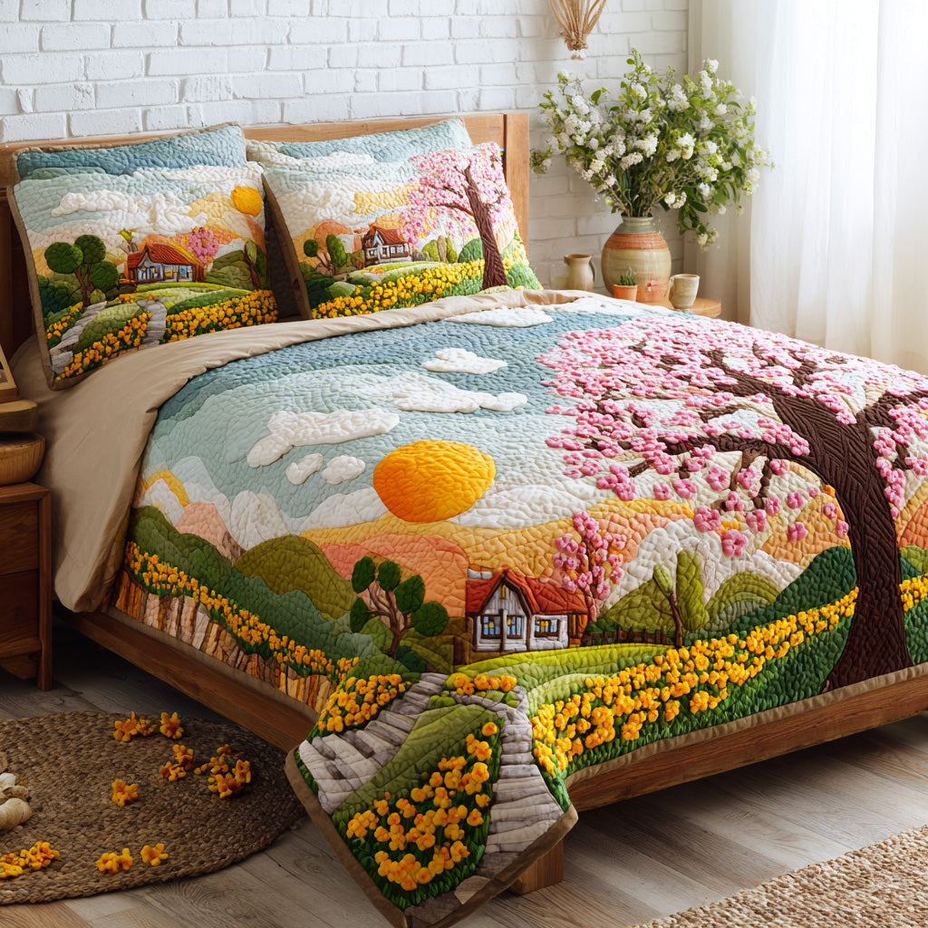 Spring Meadow 3-Piece Quilted Bedding Set NCU0VL3132