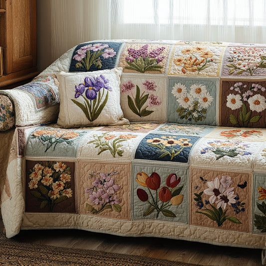 Spring Meadow Grace Quilted Sofa Cover NCU0VL2989