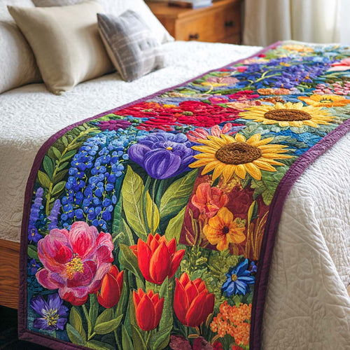 Spring Meadow Melody Quilted Bed Runner NCU0XD1224