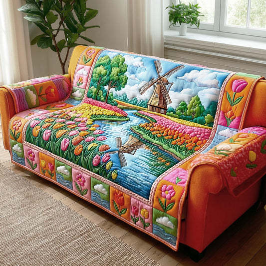 Spring Meadow Quilted Sofa Cover NCU0TD2263