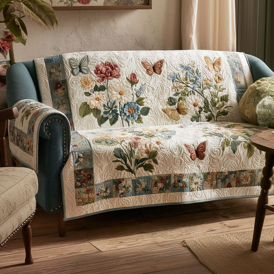 Spring Petal Haven Quilted Sofa Cover NCU0PT11518