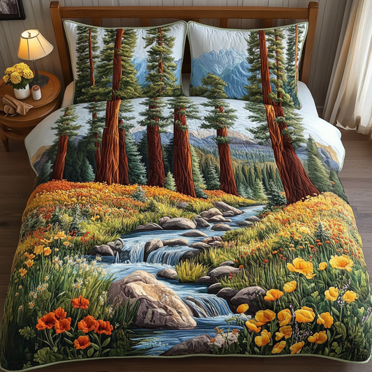 Spring Redwoods 3-Piece Quilted Bedding Set NCU0DV4930