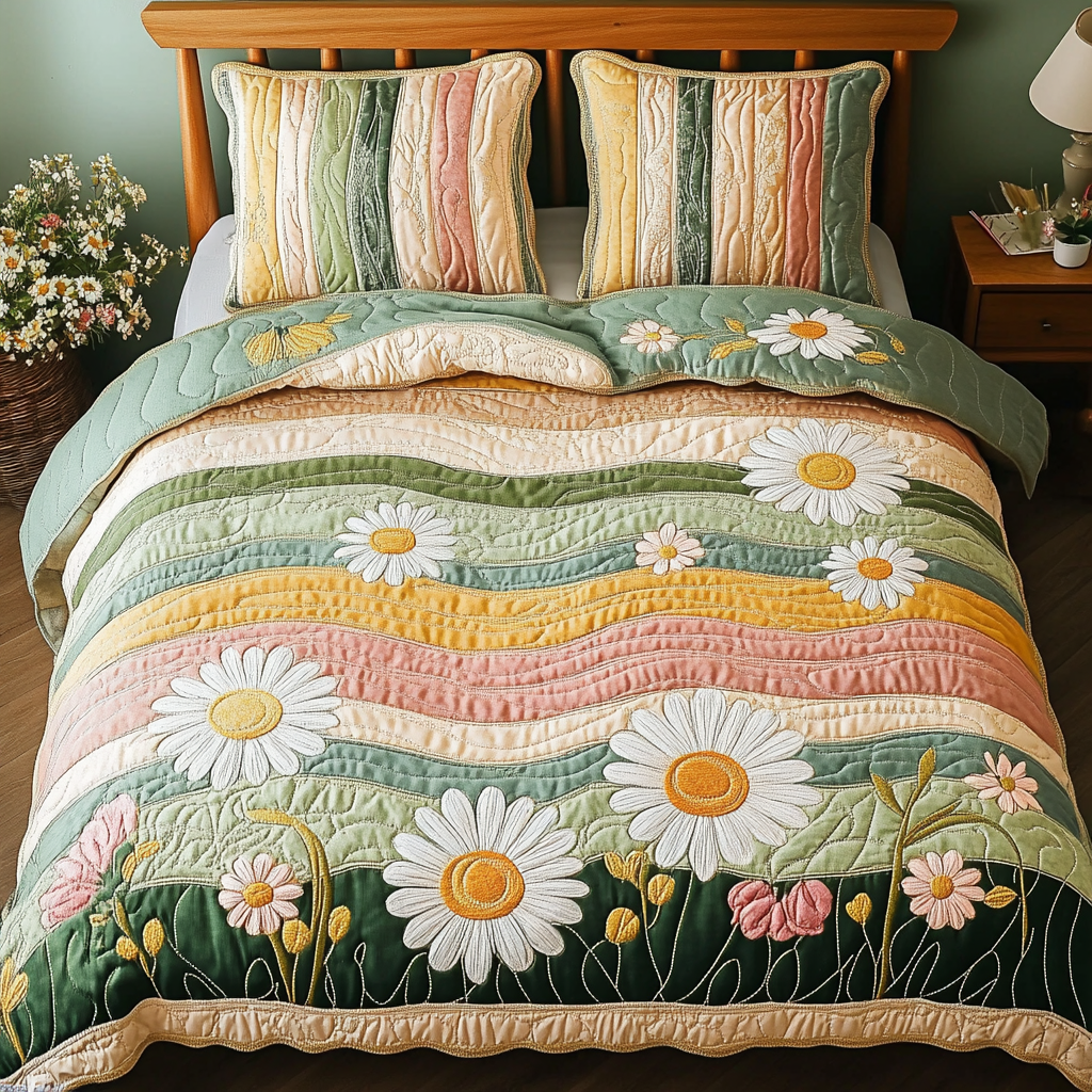 Spring Serenity 3-Piece Quilted Bedding Set NCU0DK5639