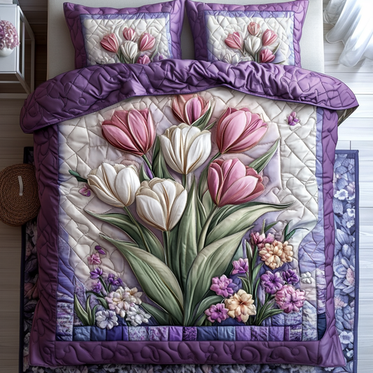 Spring Serenity 3-Piece Quilted Bedding Set NCU0VH3292