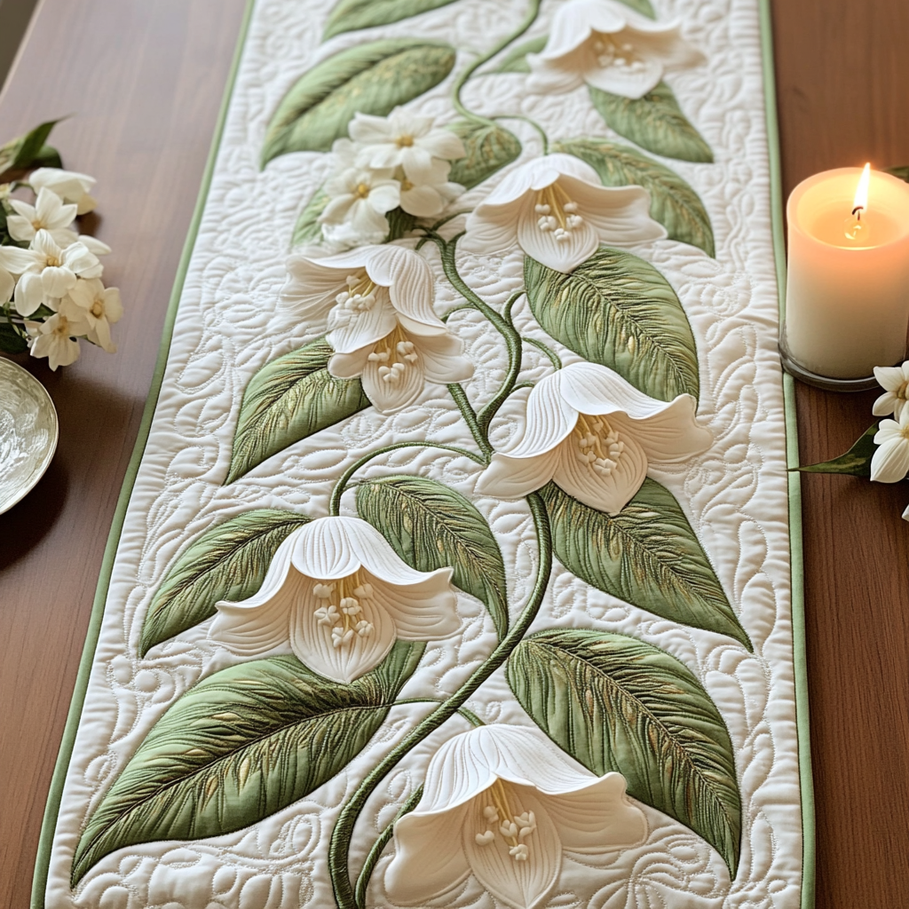Spring Veil Quilted Table Runner NCU0VH4406