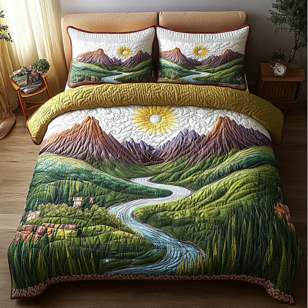 Spring View 3-Piece Quilted Bedding Set NCU0DK6141