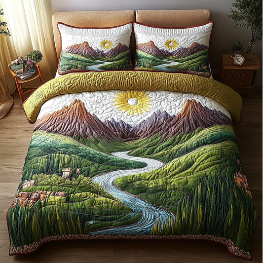 Spring View 3-Piece Quilted Bedding Set NCU0DK6141