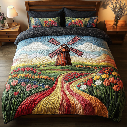 Spring Whirl 3-Piece Quilted Bedding Set NCU0VH5074