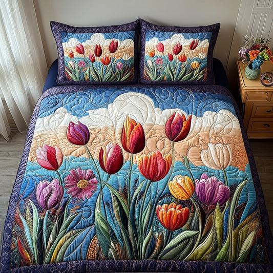 Spring Whispers 3-Piece Quilted Bedding Set NCU0DV6616